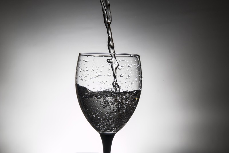 a water pouring into a glass