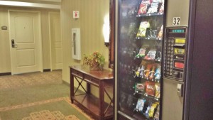 a vending machine in a hotel