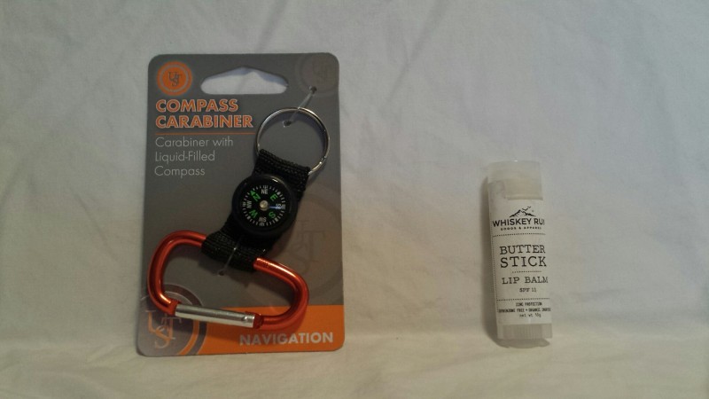 September Cairn Camping monthly subscription box compass carabiner