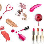 a collection of lipsticks and nail polish
