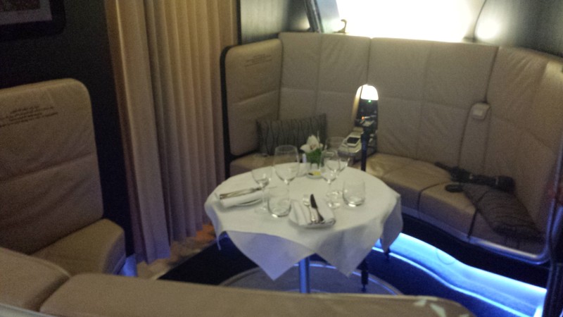 Etihad A380 First Apartment JFK-AUH inaugural seating area