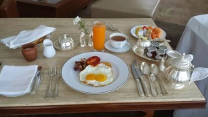 a table with food on it