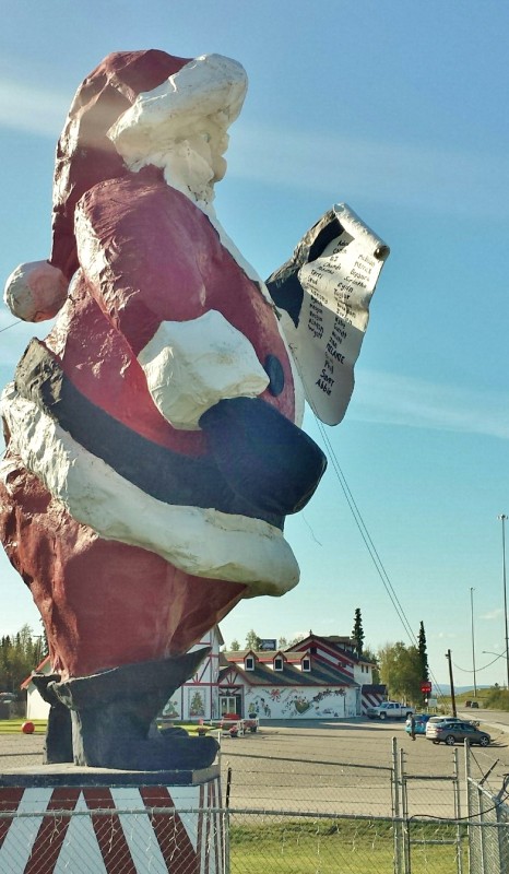 a large statue of santa claus