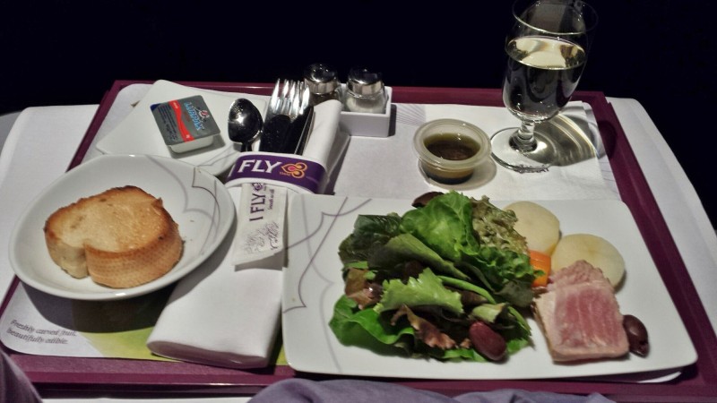 Thai Airways Business Class Chennai Bangkok appetizer