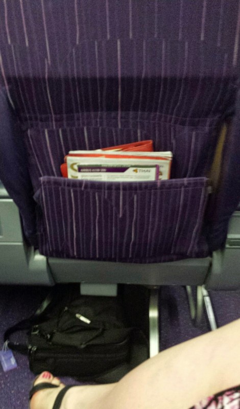 Thai Airways Business Class Chennai Bangkok seat back pocket