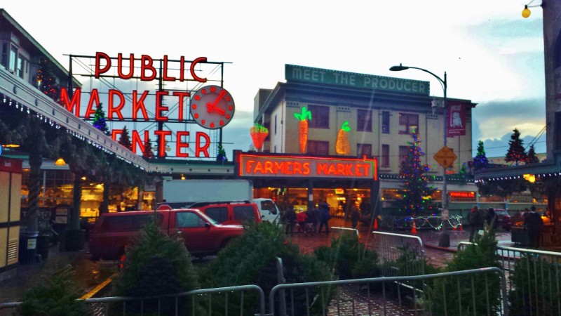 The Pike Place Market Holiday Scene