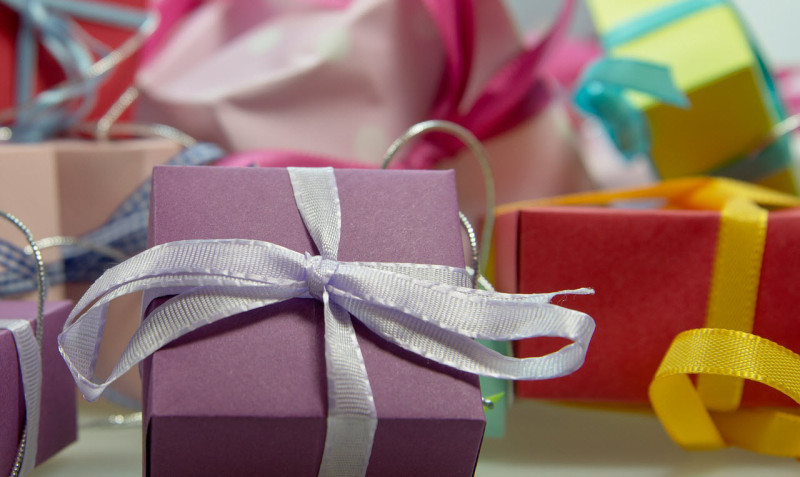 a small gift box with a ribbon