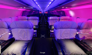 a row of seats in a plane