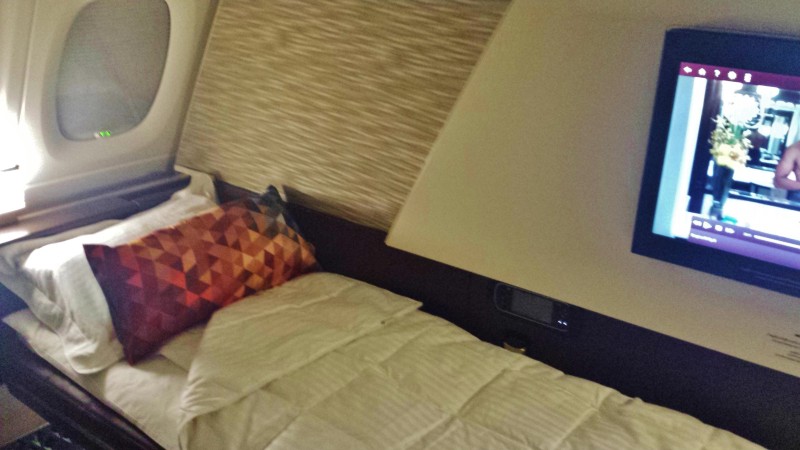 Etihad Airways First Apartment AUH-JFK lie flat bed