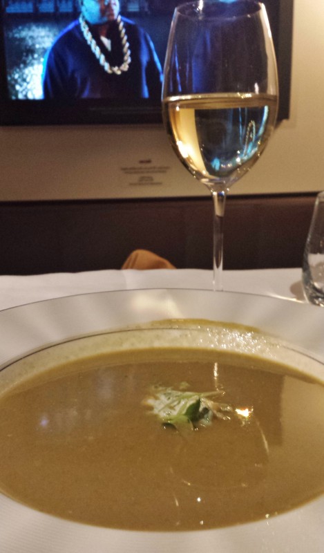Etihad Airways First Apartment AUH-JFK soup course