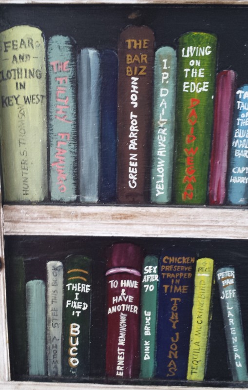a shelf with books on it