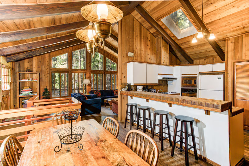 The redwoods cabin kitchen dining