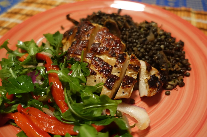 a plate of food on a table