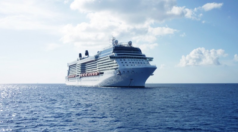 a cruise ship in the ocean
