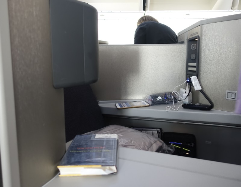American Airlines Dreamliner Business Class privacy divider