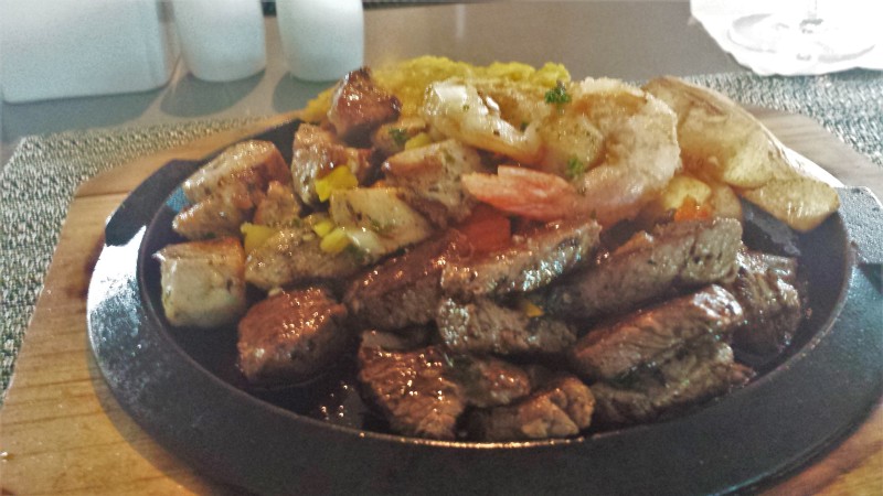 a plate of food on a table