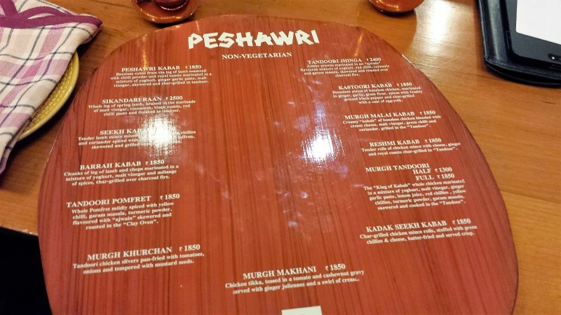 ITC Mughal Peshawri menu