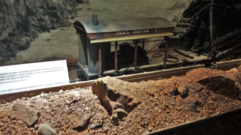 a model train on display