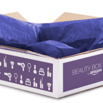 a box with a blue wrapping paper