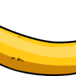 a yellow banana with black background