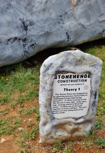 a sign on a rock