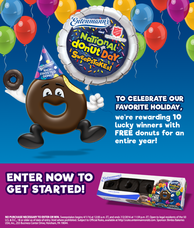 Entenmanns national donut day giveaway