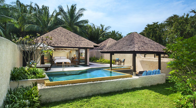 a pool in a resort