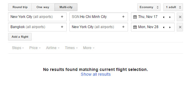 cheap flights to Asia disappearing google flights