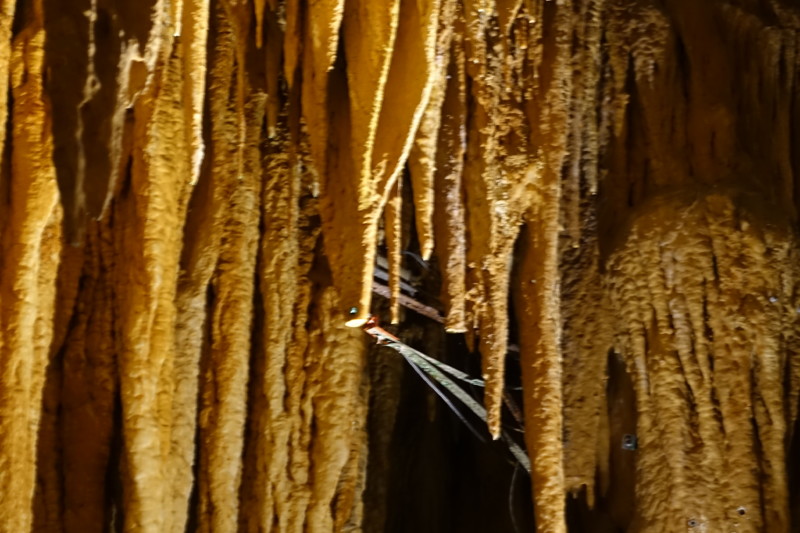 a cave with stalactites and stalagmites