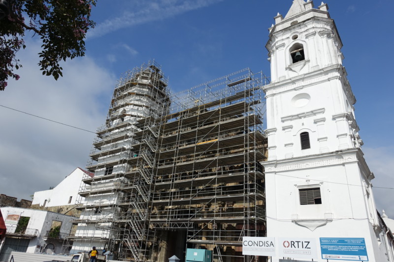 a building under construction with scaffolding