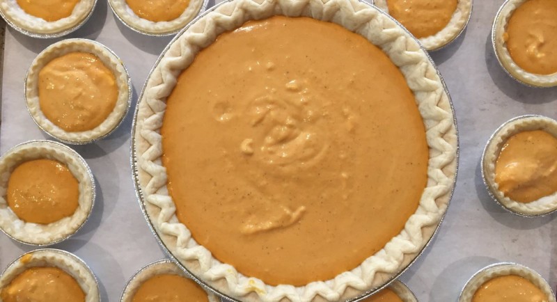 a pie with a filling