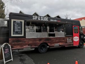 a food truck parked in a parking lot