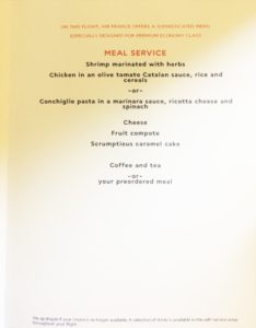 a menu of a restaurant