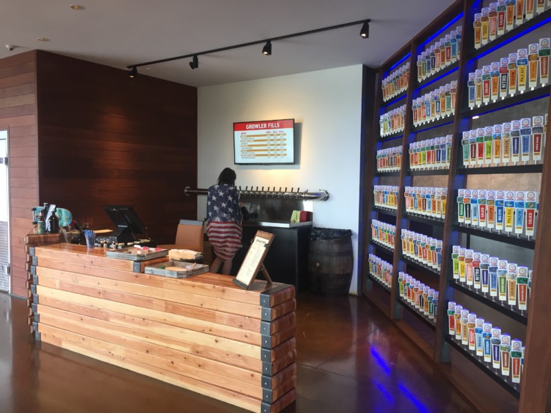 a store with shelves of drinks