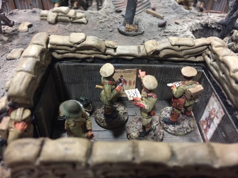 a toy soldiers in a small building