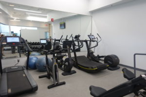 a room with exercise equipment