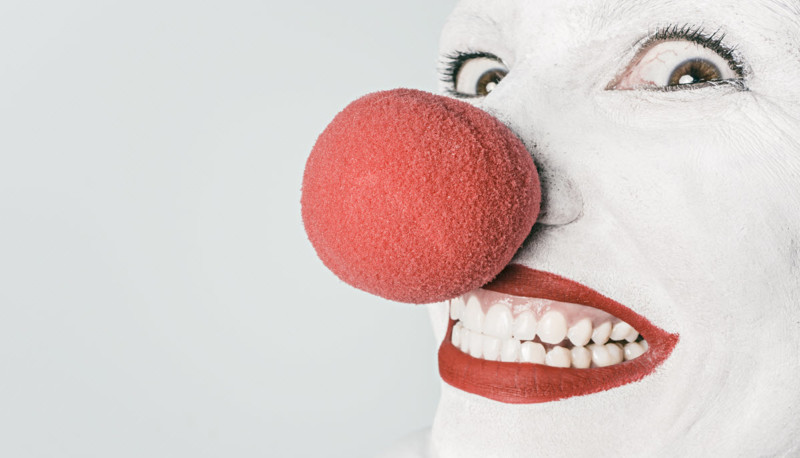 a person with a clown nose