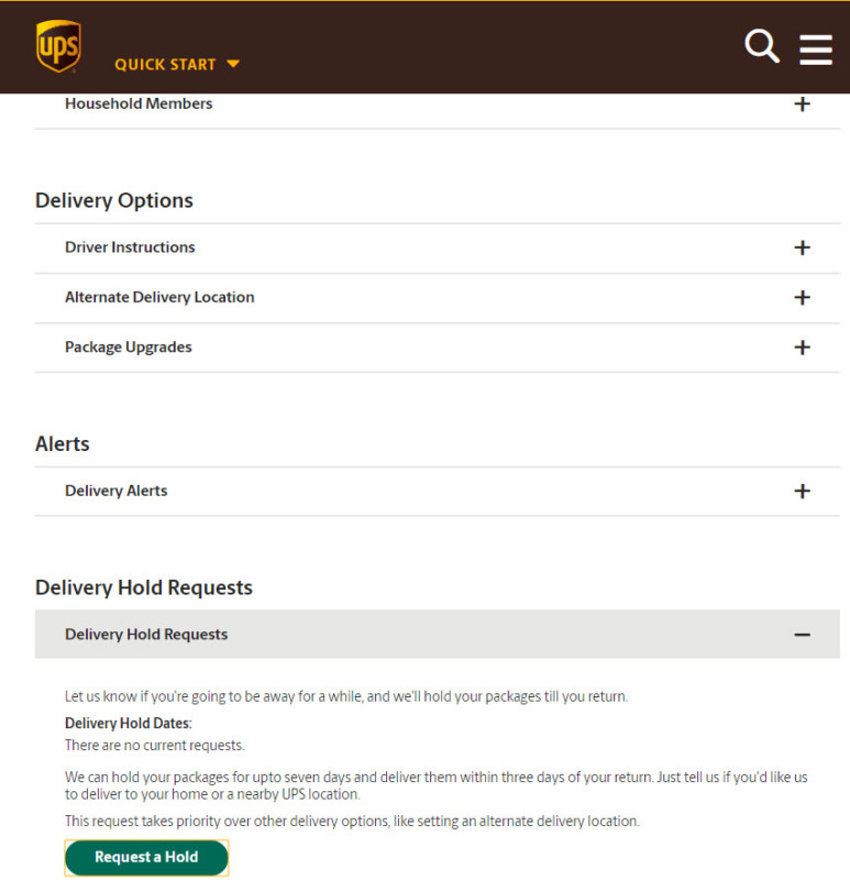a screenshot of a delivery menu