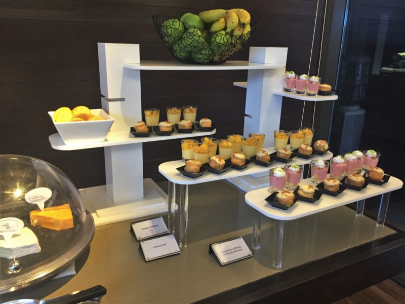 a display of desserts on a table