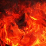 a close up of a fire