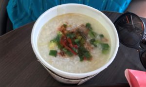 a bowl of food on a table