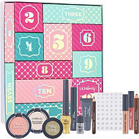 a makeup advent calendar with a variety of makeup products