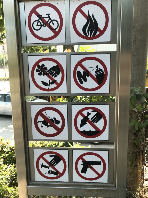 a sign with a group of signs