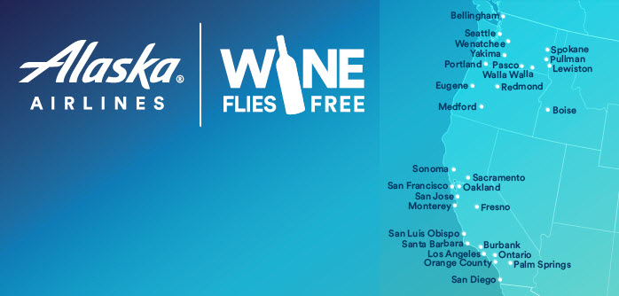 Alaska Air Adds 18 Cities to Their “Wine Flies Free” Program