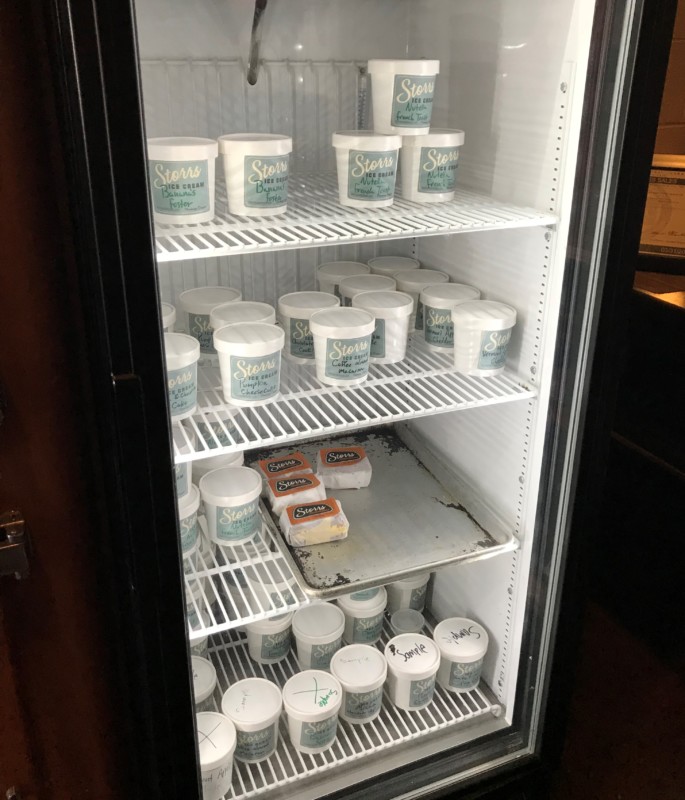 a refrigerator full of ice cream