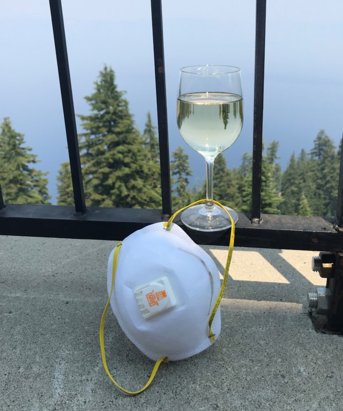 Drinks at Crater Lake Lodge During Wildfires