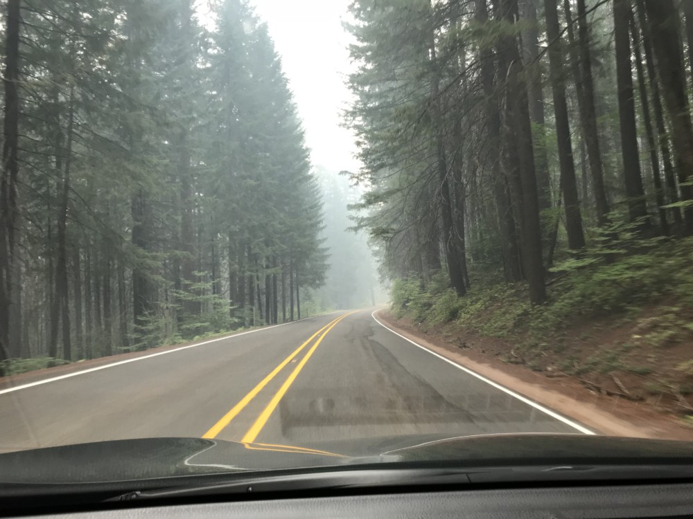 Drive to Crater Lake during wildfire