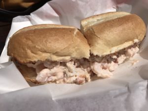 a sandwich cut in half